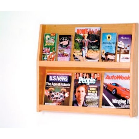 WOODEN MALLET 6 Magazine/12 Brochure Wall Display - Light Oak LD24-12LO